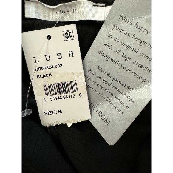 New ~ LUSH NORDSTROM ~ Women's Black Long Sleeve Corset Bust Mini Dress Size M - Picture 6 of 6